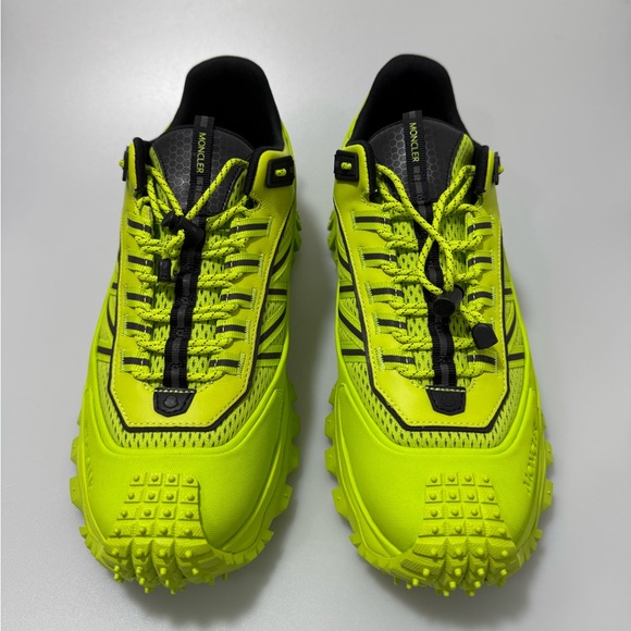 Moncler Trailgrip Vibram Tread Low-Top Sneakers Fluo Yellow Men’s EU 44/US 11 - Picture 2 of 9